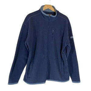 Life is Good M unisex blue fleece full‎ zip jacket with pockets